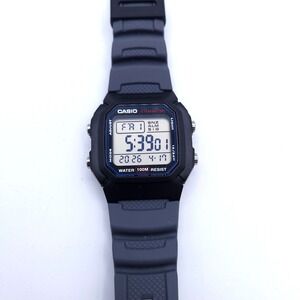 Casio Men's Water 100m Resistant Digital Watch Gray Dial Dual Time W800H